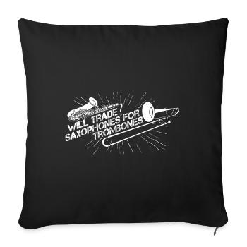 Trombone - Sofa pillowcase 17,3'' x 17,3'' (45 x 45 cm) - black - Front