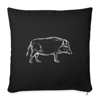 Wild boar - Wild boar - Hunting - Hunter - Sofa pillowcase 17,3'' x 17,3'' (45 x 45 cm) - black - Front