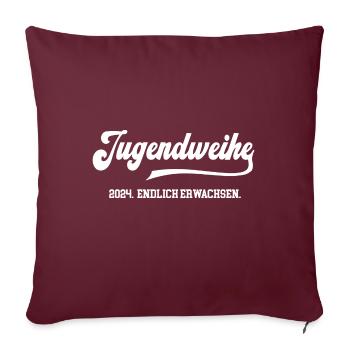 Jugendweihe 2024 Erwachsen Feier Ostdeutschland - Sofakissenbezug 45 x 45 cm - Burgunderrot - Vorne