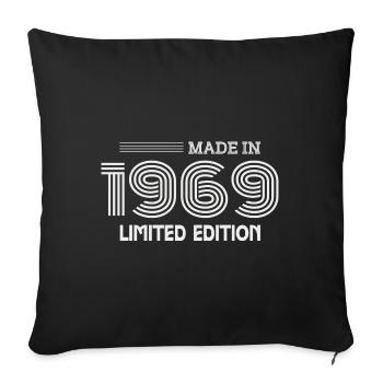 1969 Geburtstagsgeschenkidee 1969 - Sofakissenbezug 45 x 45 cm - Schwarz - Vorne