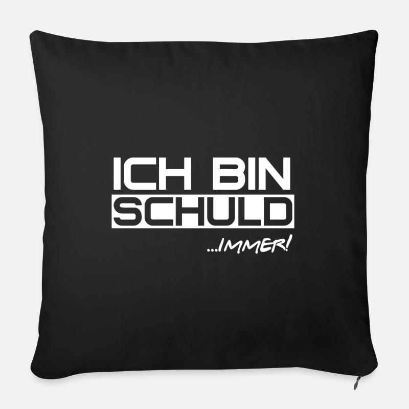 Ich bin schuld immer - Sündenbock - Sofakissenbezug 45 x 45 cm - Schwarz