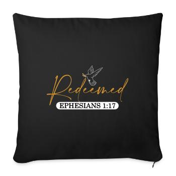Redeemed Ephesians Bible Verse - Sofa pillowcase 17,3'' x 17,3'' (45 x 45 cm) - black - Front