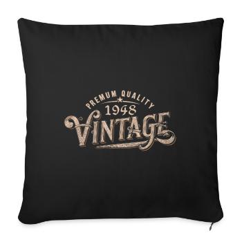 1948 Vintage 1948 Cadeau Anniversaire 1948 Rétro - Housse de coussin décorative 45 x 45 cm - noir - Devant