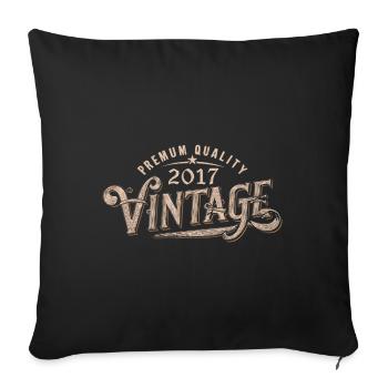 2017 Vintage 2017 Cadeau Anniversaire 2017 Rétro - Housse de coussin décorative 45 x 45 cm - noir - Devant