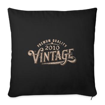 2010 Vintage 2010 Cadeau Anniversaire 2010 Rétro - Housse de coussin décorative 45 x 45 cm - noir - Devant
