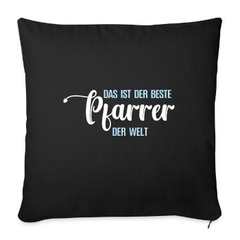 Bester Pfarrer Pastor Priester Katholisch Abschied - Sofakissenbezug 45 x 45 cm - Schwarz - Vorne