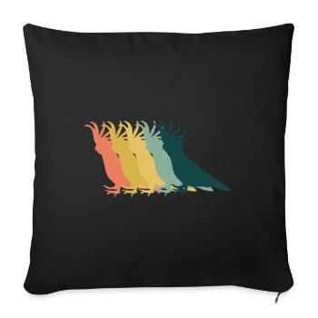 Cockatiel Rétro - Housse de coussin décorative 45 x 45 cm - noir - Devant