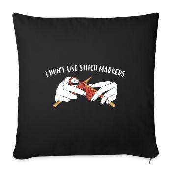 Je n’utilise pas de marqueurs de point tricot - Housse de coussin décorative 45 x 45 cm - noir - Devant