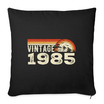 Vintage 1985 Cadeau Anniversaire 1985 Rétro 1985 - Housse de coussin décorative 45 x 45 cm - noir - Devant