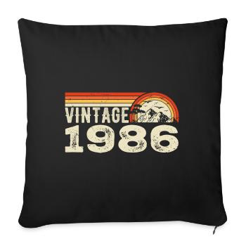 Vintage 1986 Retro 1986 Birthday Gift 1986 - Sofa pillowcase 17,3'' x 17,3'' (45 x 45 cm) - black - Front