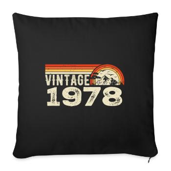 Vintage 1978 Retro 1978 Birthday Gift 1978 - Sofa pillowcase 17,3'' x 17,3'' (45 x 45 cm) - black - Front