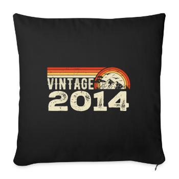 Vintage 2014 Retro 2014 Birthday Gift 2014 - Sofa pillowcase 17,3'' x 17,3'' (45 x 45 cm) - black - Front