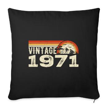 Vintage 1971 Cadeau Anniversaire 1971 Rétro 1971 - Housse de coussin décorative 45 x 45 cm - noir - Devant