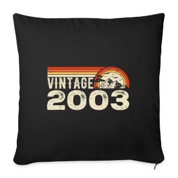 Vintage 2003 Cadeau Anniversaire 2003 Rétro 2003 - Housse de coussin décorative 45 x 45 cm - noir - Devant