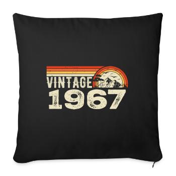 Vintage 1967 Cadeau Anniversaire 1967 Rétro 1967 - Housse de coussin décorative 45 x 45 cm - noir - Devant