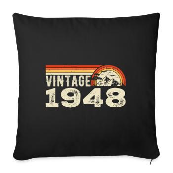 Jahrgang 1948 Geburtstagsgeschenk 1948 Retro 1948 - Sofakissenbezug 45 x 45 cm - Schwarz - Vorne