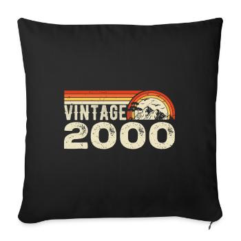 Vintage 2000 Cadeau Anniversaire 2000 Rétro 2000 - Housse de coussin décorative 45 x 45 cm - noir - Devant