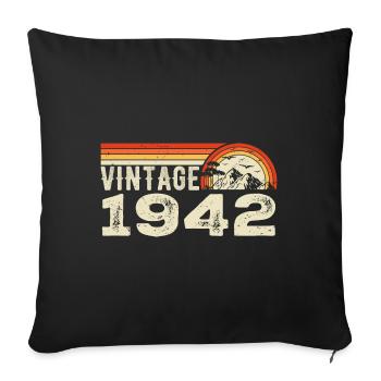 Vintage 1942 Cadeau Anniversaire 1942 Rétro 1942 - Housse de coussin décorative 45 x 45 cm - noir - Devant