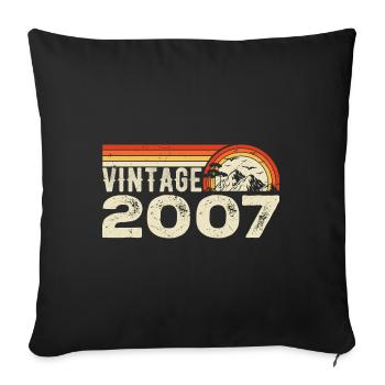 Jahrgang 2007 Retro 2007 Geburtstagsgeschenk 2007 - Sofakissenbezug 45 x 45 cm - Schwarz - Vorne