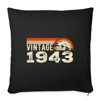 Vintage 1943 Birthday Gift 1943 Retro 1943 - Sofa pillowcase 17,3'' x 17,3'' (45 x 45 cm) - black - Front
