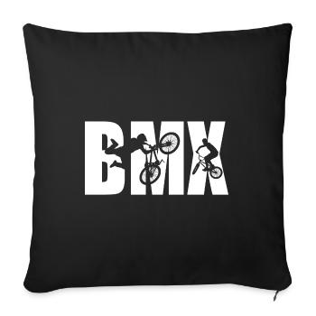 BMX Bike Biker Silhouette lettering - Sofa pillowcase 17,3'' x 17,3'' (45 x 45 cm) - black - Front