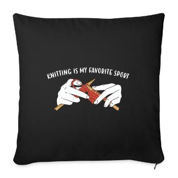 Le tricot est mon tricot de sport préféré - Housse de coussin décorative 45 x 45 cm - noir - Devant