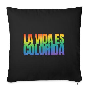 La Vida es colorida - Sofakissenbezug 45 x 45 cm - Schwarz - Vorne