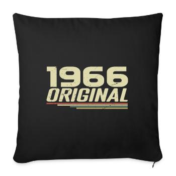 Né en 1966 Vintage 1966 Anniversaire Rétro 1966 - Housse de coussin décorative 45 x 45 cm - noir - Devant