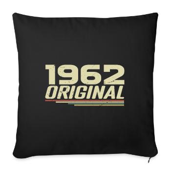 Né en 1962 Vintage 1962 Anniversaire Rétro 1962 - Housse de coussin décorative 45 x 45 cm - noir - Devant