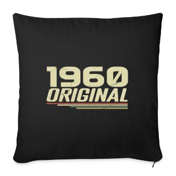 Né en 1960 Vintage 1960 Anniversaire Rétro 1960 - Housse de coussin décorative 45 x 45 cm - noir - Devant