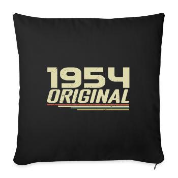Né en 1954 Vintage 1954 Anniversaire Rétro 1954 - Housse de coussin décorative 45 x 45 cm - noir - Devant