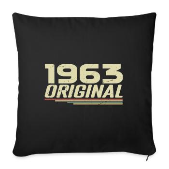 Né en 1963 Vintage 1963 Anniversaire Rétro 1963 - Housse de coussin décorative 45 x 45 cm - noir - Devant