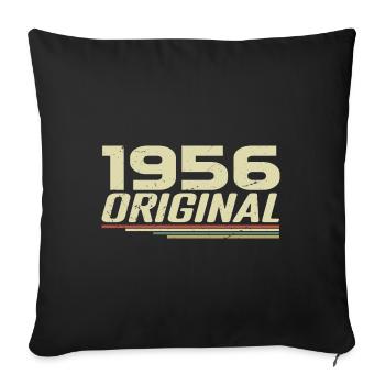 Né en 1956 Vintage 1956 Anniversaire Rétro 1956 - Housse de coussin décorative 45 x 45 cm - noir - Devant