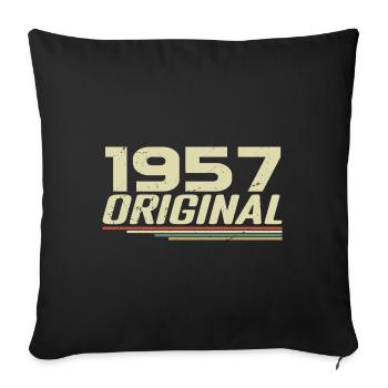 Born in 1957 Vintage 1957 Retro Anniversary 1957 - Sofa pillowcase 17,3'' x 17,3'' (45 x 45 cm) - black - Front