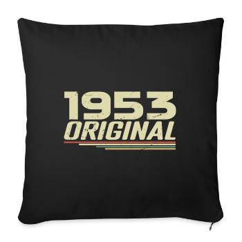 Né en 1953 Vintage 1953 Anniversaire Rétro 1953 - Housse de coussin décorative 45 x 45 cm - noir - Devant