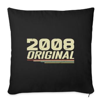 Born in 2008 Vintage 2008 Retro Birthday 2008 - Sofa pillowcase 17,3'' x 17,3'' (45 x 45 cm) - black - Front