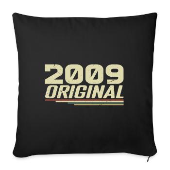 Born in 2009 Vintage 2009 Retro Birthday 2009 - Sofa pillowcase 17,3'' x 17,3'' (45 x 45 cm) - black - Front