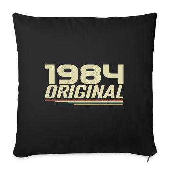 Né en 1984 Vintage 1984 Anniversaire Rétro 1984 - Housse de coussin décorative 45 x 45 cm - noir - Devant