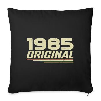 Né en 1985 Vintage 1985 Anniversaire Rétro 1985 - Housse de coussin décorative 45 x 45 cm - noir - Devant