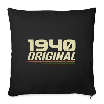 Né en 1940 Vintage 1940 Anniversaire Rétro 1940 - Housse de coussin décorative 45 x 45 cm - noir - Devant
