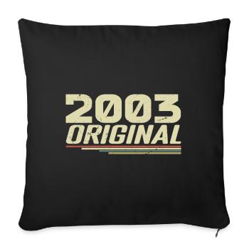 Né en 2003 Vintage 2003 Anniversaire Rétro 2003 - Housse de coussin décorative 45 x 45 cm - noir - Devant
