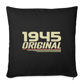 Né en 1945 Vintage 1945 Anniversaire Rétro 1945 - Housse de coussin décorative 45 x 45 cm - noir - Devant