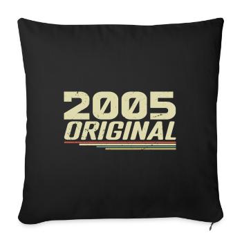 Né en 2005 Vintage 2005 Anniversaire Rétro 2005 - Housse de coussin décorative 45 x 45 cm - noir - Devant