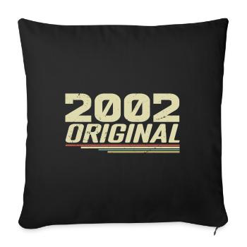 Né en 2002 Vintage 2002 Anniversaire Rétro 2002 - Housse de coussin décorative 45 x 45 cm - noir - Devant