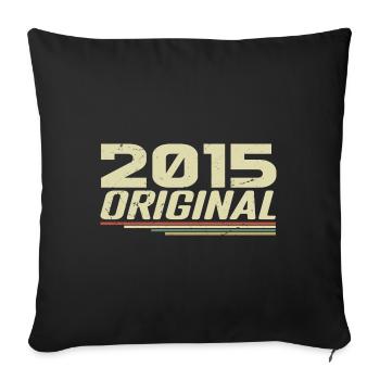 Born in 2015 Vintage 2015 Retro Anniversary 2015 - Sofa pillowcase 17,3'' x 17,3'' (45 x 45 cm) - black - Front