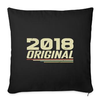 Born in 2018 Vintage 2018 Retro Birthday 2018 - Sofa pillowcase 17,3'' x 17,3'' (45 x 45 cm) - black - Front