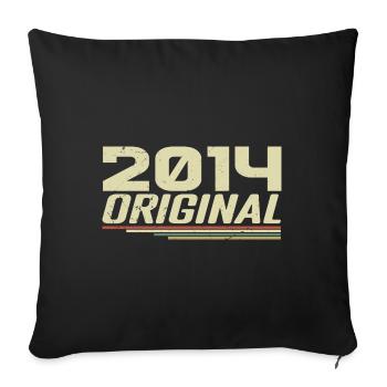 Born in 2014 Vintage 2014 Retro Anniversary 2014 - Sofa pillowcase 17,3'' x 17,3'' (45 x 45 cm) - black - Front