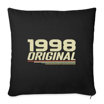 Né en 1998 Vintage 1998 Anniversaire Rétro 1998 - Housse de coussin décorative 45 x 45 cm - noir - Devant