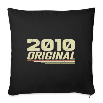 Né en 2010 Vintage 2010 Anniversaire Rétro 2010 - Housse de coussin décorative 45 x 45 cm - noir - Devant