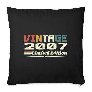 Vintage 2007 Gift 2007 Retro Birthday 2007 - Sofa pillowcase 17,3'' x 17,3'' (45 x 45 cm) - black - Front